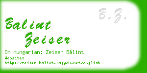 balint zeiser business card